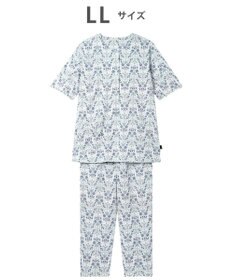 WACOAL パジャマ 綿100%(本体) 天竺素材 ミントン 5分袖 半袖 長ズボン レディース NDT167 /ワコール