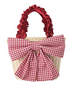 Maison de FLEUR リボンメイズフリルハンドルカゴバッグ