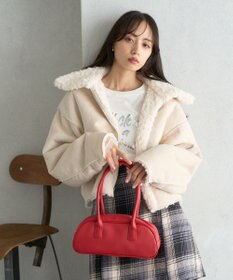 earth music&ecology リバーシブルフェイクムートンショートブルゾン