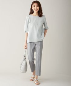 J.PRESS LADIES S 【シワになりにくい】コットンフィッティーシャーク テーパードパンツ