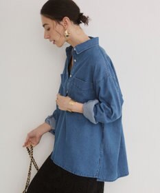 WEGO 【ANGIE VINTAGE】襟が選べる デニム プルオーバー シャツ（バンドカラー/レギュラー）