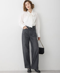 23区 L 【滝沢眞規子さん着用/Oggi掲載】ストレッチライトタイプライター 2WAY ボウタイブラウス