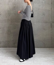 #Newans 【LEE掲載アイテム】ダブルギャザーロングスカート
