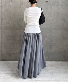 #Newans 【LEE掲載アイテム】ダブルギャザーロングスカート