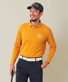 23区GOLF 【MEN】【吸水速乾・UVケア】ハニカムカノコ 長袖ポロシャツ