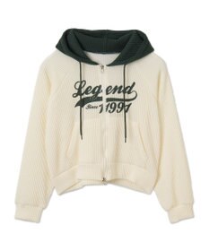 WEGO バイカラーニットジップパーカー