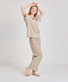 une nana cool 【綿100%】60/2 やわらか天竺 半袖開襟パジャマ MADE WITH LIBERTY FABRIC