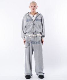 WEGO 【ウエストゴム/ユニセックス着用ITEM】ブリーチハトメスウェットパンツ