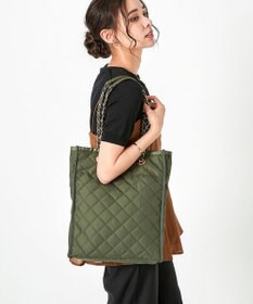 LeSportsac CHAIN N/S TOTE/ダークオリーブチェーンキルト