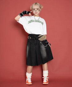 WEGO 【ユニセックス着用ITEM/MLサイズ展開】チェックカレッジグラフィックT（SS）