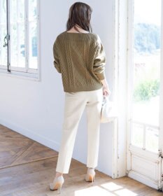 Tiaclasse L 【洗える】ケーブル編みドルマンニットトップス