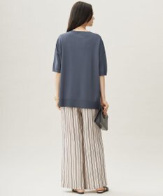 自由区 L 【接触冷感・UVカット】クレープストレッチプルオーバー ニットⅡ