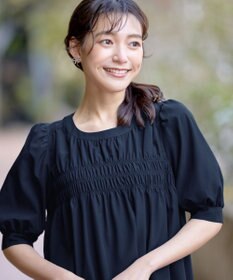 Tiaclasse L 【洗える】シャーリングチュニック