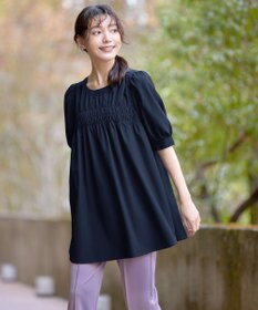 Tiaclasse L 【洗える】シャーリングチュニック