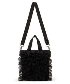 LeSportsac RUFFLE MINI N/S TOTE/ブラックレースラッフル
