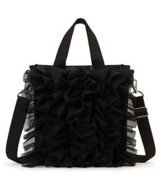 LeSportsac RUFFLE MINI N/S TOTE/ブラックレースラッフル