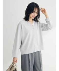 Green Parks カットジョーゼットドットボタンカーディガン