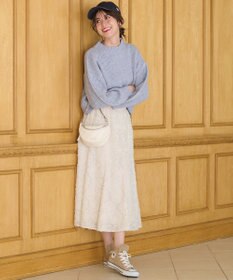 ANY SIS 【洗える】袖ケーブルショート ニット