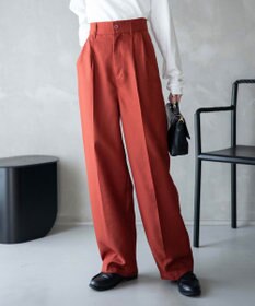 WEGO 【手洗い可】ハイウエストセンタープレスワイドパンツ