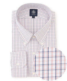 J.PRESS MEN 【KING SIZE】【PREMIUM PLEATS / 形態安定】タッタソールチェック ドレスシャツ / B.D.