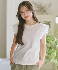 組曲 KIDS 【150-160㎝】 フルールフリルTシャツ