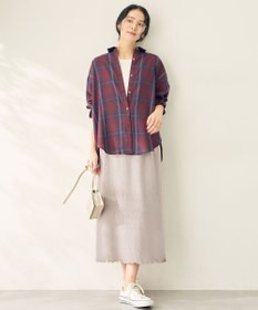 ANY L オンブレーチェックオーバーシャツ