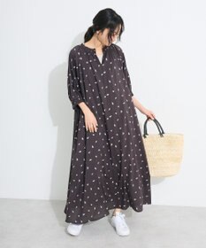 CRAFT STANDARD BOUTIQUE インド綿2WAY綿ボイルギャザーネックワンピース