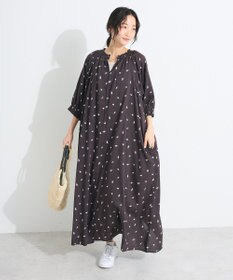 CRAFT STANDARD BOUTIQUE インド綿2WAY綿ボイルギャザーネックワンピース