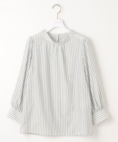 ANY SIS 【洗える】フェイクパールストライプ ブラウス