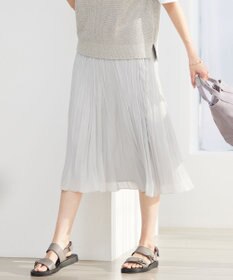 J.PRESS LADIES 【洗える】 スパンボイルワッシャー ランダムプリーツ スカート