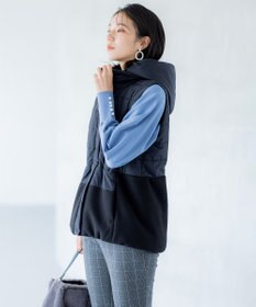 組曲 【中綿・軽羽織】フード付きパディングベスト