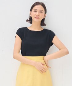 自由区 【XSサイズ～/洗える/セット可】ハイツイストコットンアセテート フレンチスリーブニット