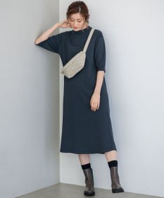 23区 S 【洗える】ヴィスコースストレッチ パフスリーブ ニットワンピース