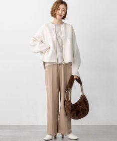 23区 L 【洗える/吊り干しOK】ヴィスコースストレッチ ドルマンスリーブ ラメ ニット