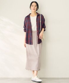 ANY L オンブレーチェックオーバーシャツ