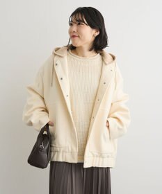 Green Parks ニットフード付きウーリーブルゾン