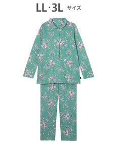 WACOAL ワコール_リラックス＆スリープ パジャマ 綿混(本体) あったか 長袖 長ズボン ミントン レディース NDW462 /ワコール