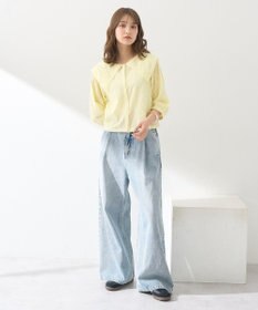 earth music&ecology ビッグカラー刺繍ブラウス