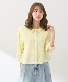 earth music&ecology ビッグカラー刺繍ブラウス