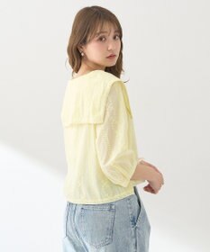 earth music&ecology ビッグカラー刺繍ブラウス