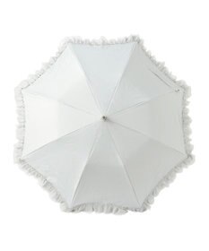 MOONBAT ランバン オン ブルー 晴雨兼用日傘 折りたたみ傘 ビジュー付きオーガンジーフリル 遮光 遮熱 UV