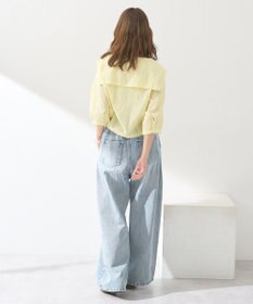 earth music&ecology ビッグカラー刺繍ブラウス