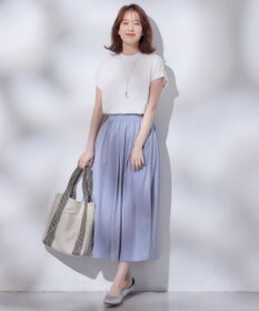 ANY L モックネックフレンチスリーブプルオーバー