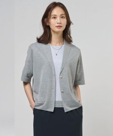 J.PRESS LADIES Vis/Peスパーク ハーフスリーブ ニットジャケット