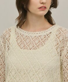 GRACE CONTINENTAL レースフレアスリーブトップ