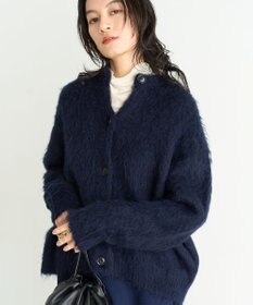UNFILO 【洗える】アルパカシャギー カーディガン