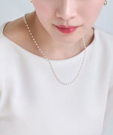 Phoebe <オンワード限定セット>シンプルパールチェーンネックレス×フォーマルパールビジューサークルブローチ