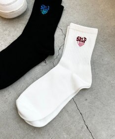 WEGO ハートロゴ刺繍ソックス