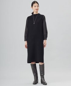 J.PRESS LADIES L 【洗える】CLOTH COMBI KNIT ワンピース