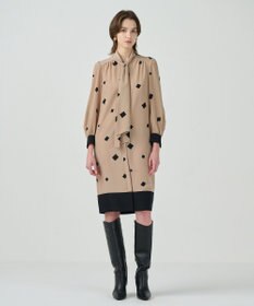 GRACE CONTINENTAL スクエアバイカラードレス